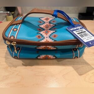 Wrangler Blue Western Cosmetic Bag